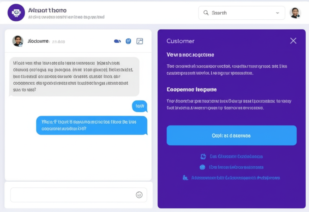 AI Chatbot Interface showing customer conversation and support automation